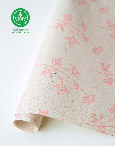 Wrapping Kraft paper Pink plant