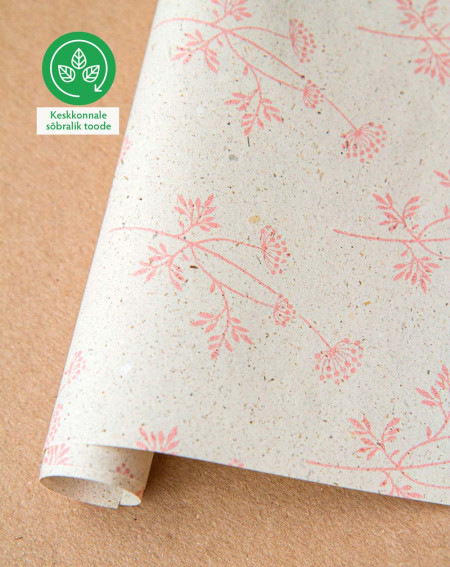 Wrapping Kraft paper Pink plant