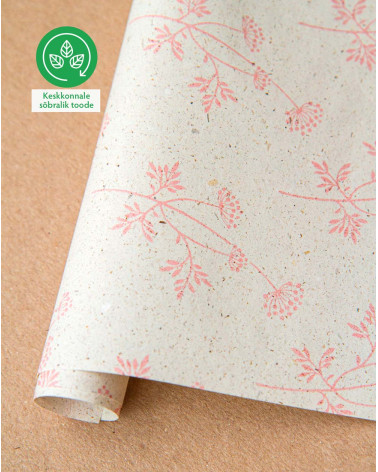 Wrapping Kraft paper Pink plant