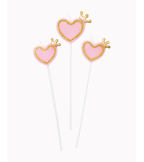 Candles 3pc Hearts and Crowns