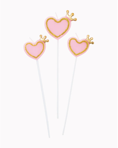 Candles 3pc Hearts and Crowns