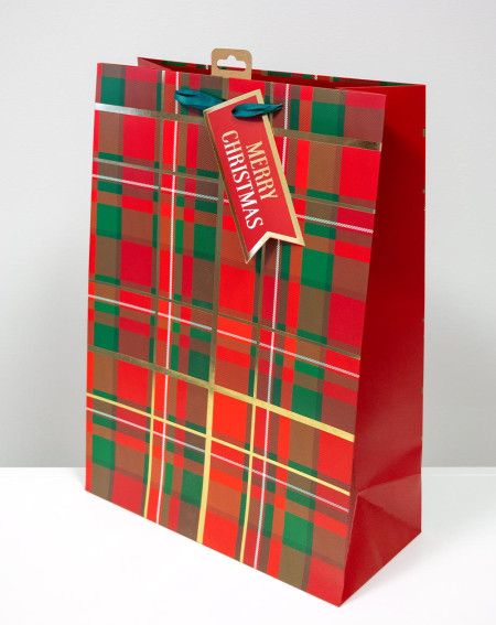 Extra large Gift Bag XL Red squares