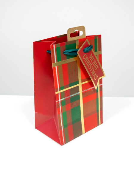 Small Gift Bag S Red Squares