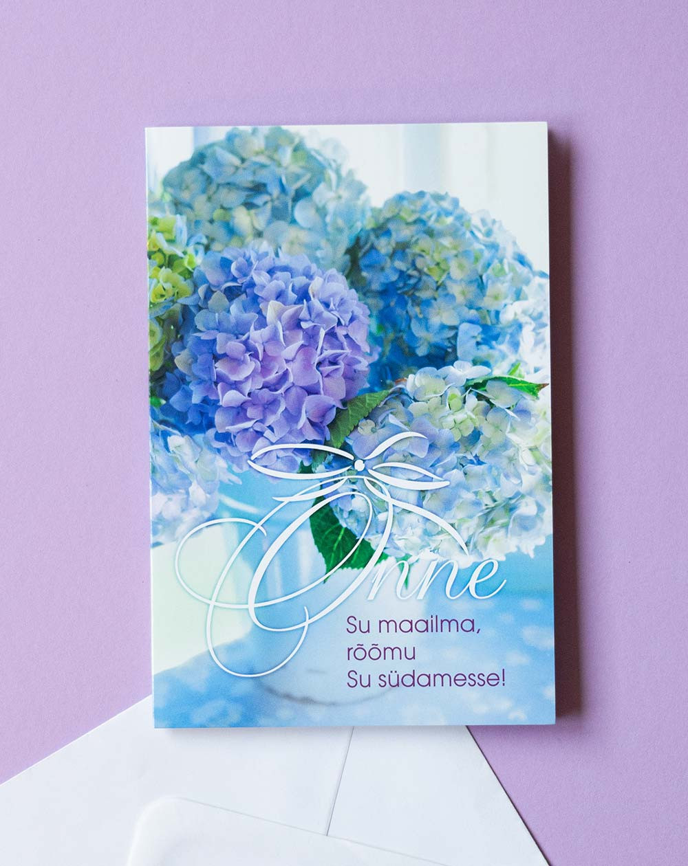 Hallmark Card Blue Hydraneas