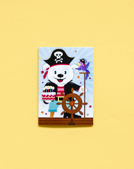 Hallmark Small Gift Bag Card Pirate Polar Bear