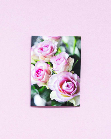 Small Gift Bag Card Pink roses