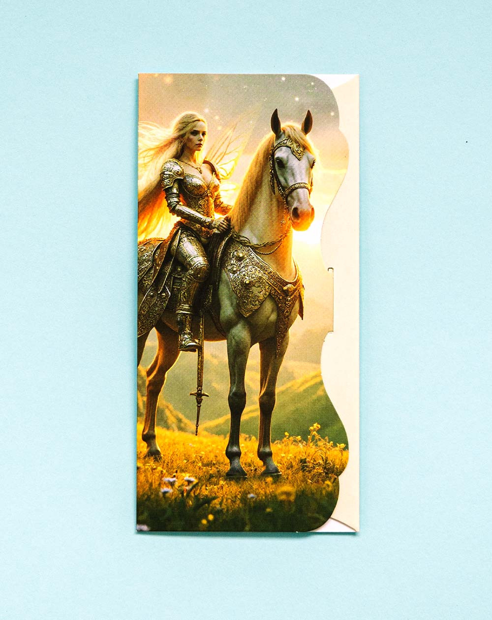 Pocket Card Woman and horse