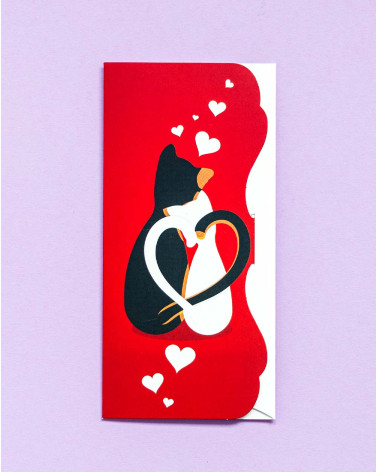 Pocket Card Two cats and hearts