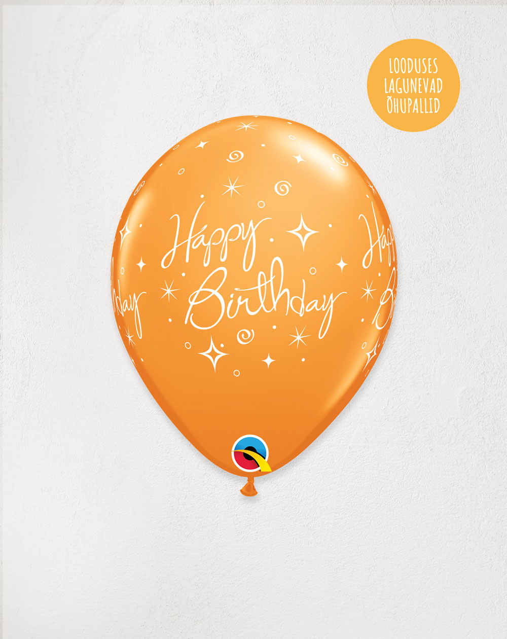 Latex Balloon Orange Birthday