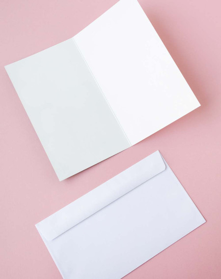 Marimekko Card Two white flowers - Agapics