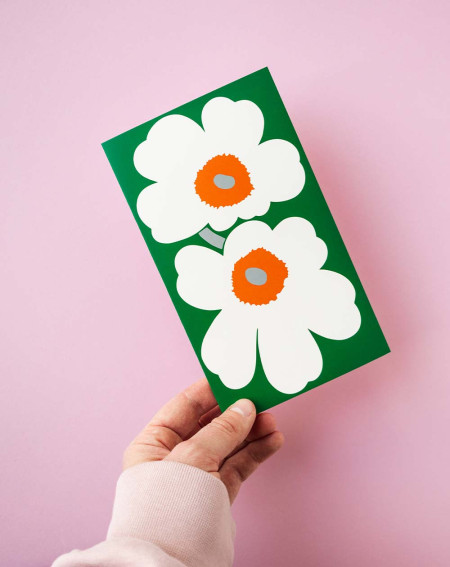 Marimekko Card Two white flowers - Agapics