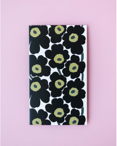 Marimekko Card Black flowers - Agapics