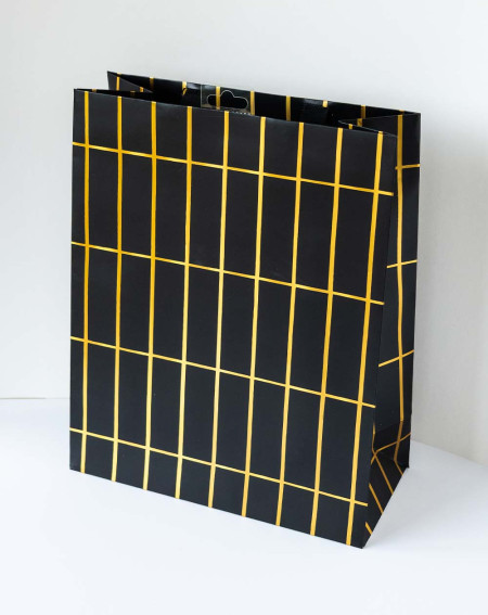 Large Gift Bag L Black and gold