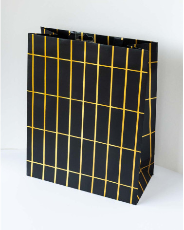 Large Gift Bag L Black and gold