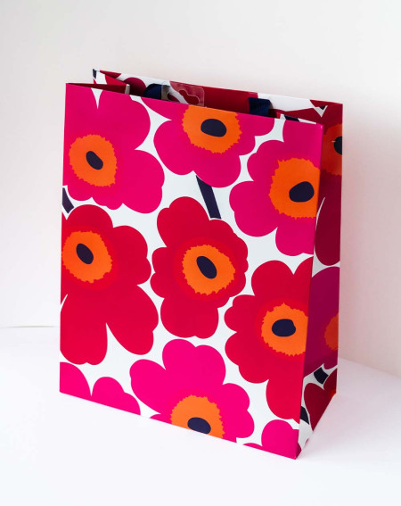 Large Gift Bag L Red Flowers - Agapics