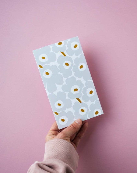Marimekko Card Grey Flowers - Agapics