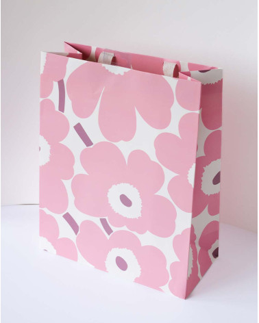 Large Gift Bag L Pink Flowers - Agapics