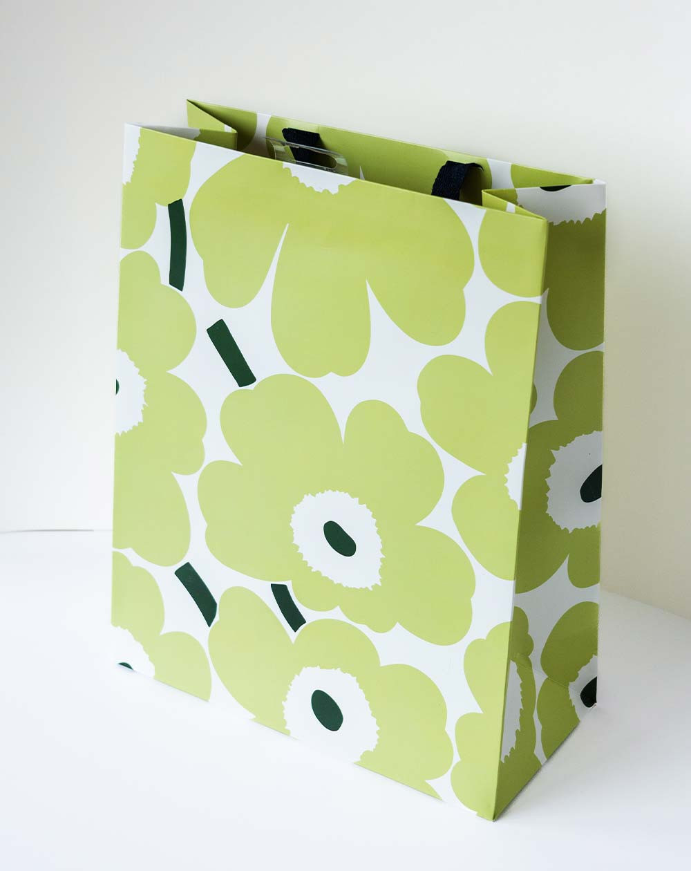 Large Gift Bag L Green flowers - Agapics
