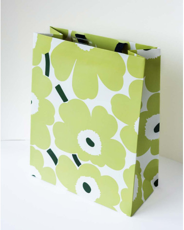 Large Gift Bag L Green flowers - Agapics