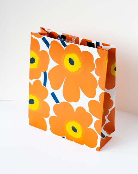 Medium Gift Bag M Orange flowers - Agapics