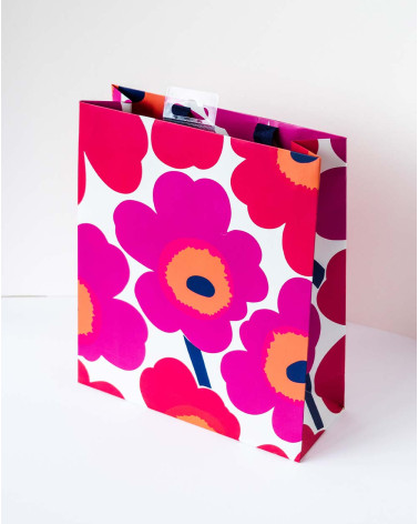 Medium Gift Bag M Red and Pink flowers - Agapics