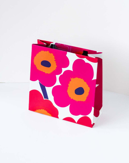 Small Gift Bag S Red and pink flowers - Agapics