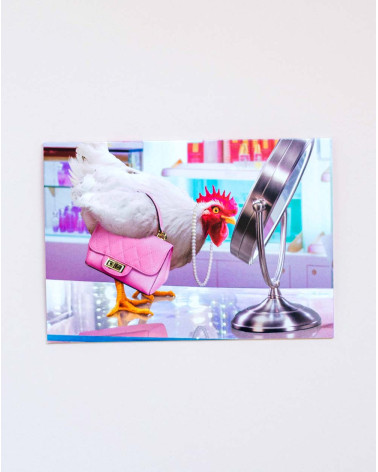 Avanti Card Chicken and pink purse