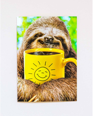 Avanti Card Sloth with coffee support - Agapics
