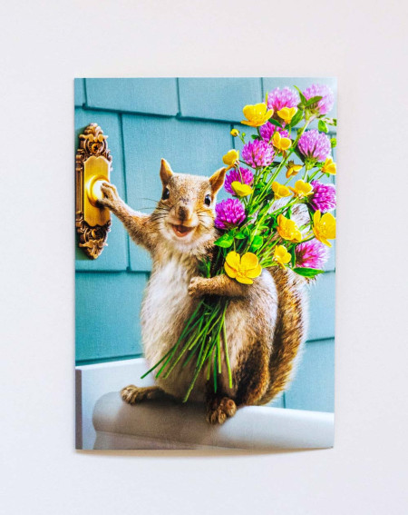 Avanti card Squirrel with flowers - Agapics