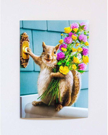 Avanti card Squirrel with flowers - Agapics
