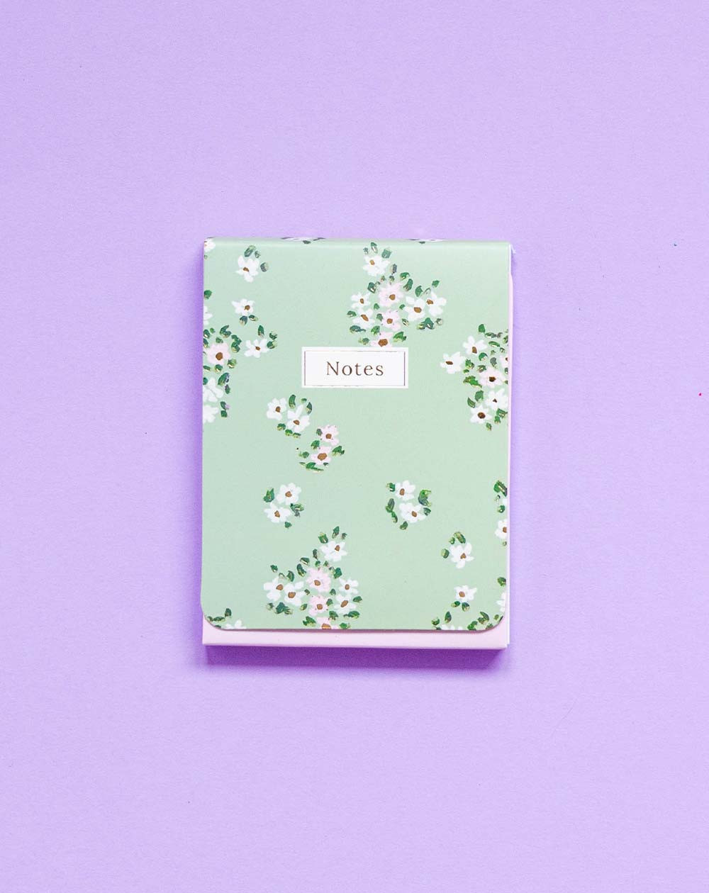 Notepad A7 White Flowers mini lined