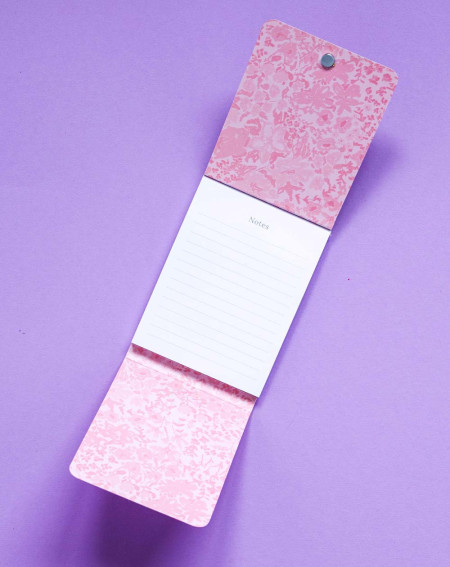 Notepad A7 White Flowers mini lined