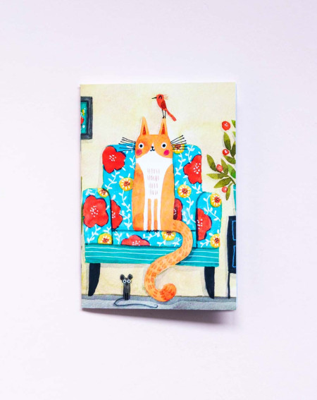 Notebook A6 Cat and bird