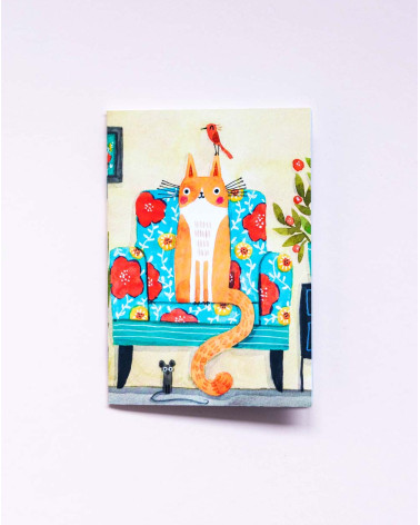Notebook A6 Cat and bird