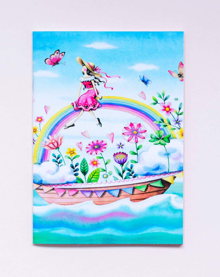 Notebook A5 Girl and rainbow