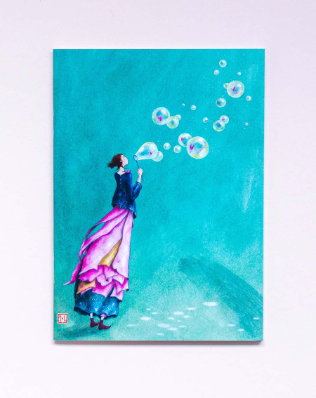 Notebook A5 Woman and bubbles - Agapics