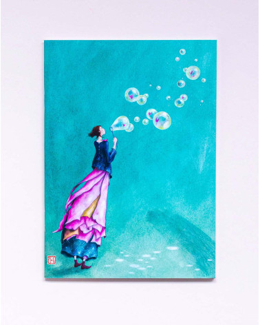 Notebook A5 Woman and bubbles - Agapics
