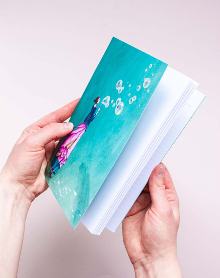 Notebook A5 Woman and bubbles - Agapics
