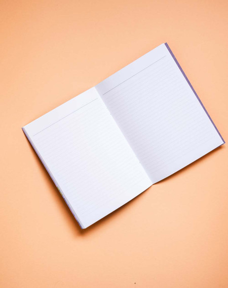 Notebook A5 Girl and purple flower pot - Agapics