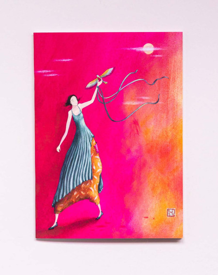 Notebook A5 Woman with bird - Agapics