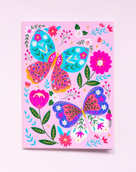 Notebook A5 Flowers and butterflies - Agapics