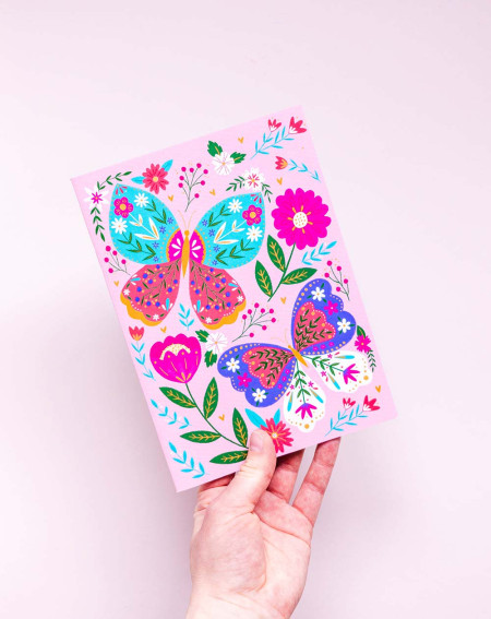Notebook A5 Flowers and butterflies - Agapics