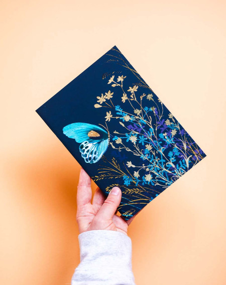 Notebook A5 Blue butterfly - Agapics