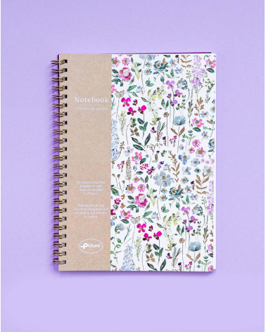 Notebook A5 with spiral Flowers - Agapics