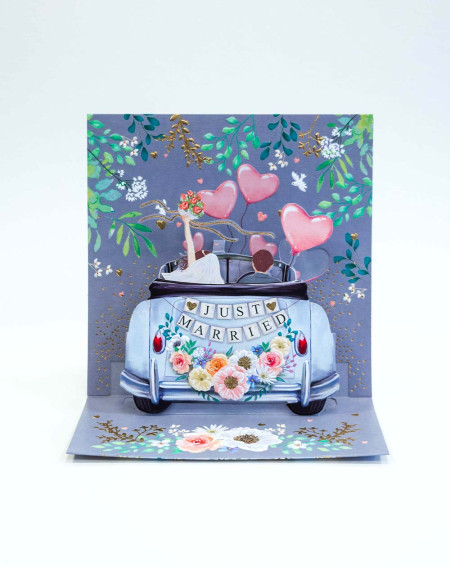 Card 3D Just Married - Wedding greeting cards - Agapics