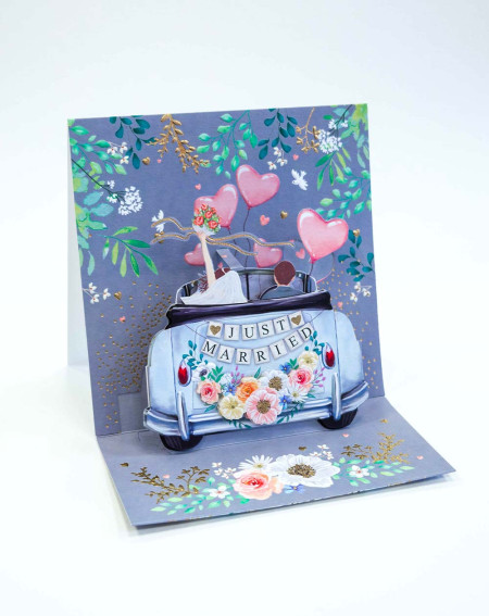 Card 3D Just Married - Wedding greeting cards - Agapics