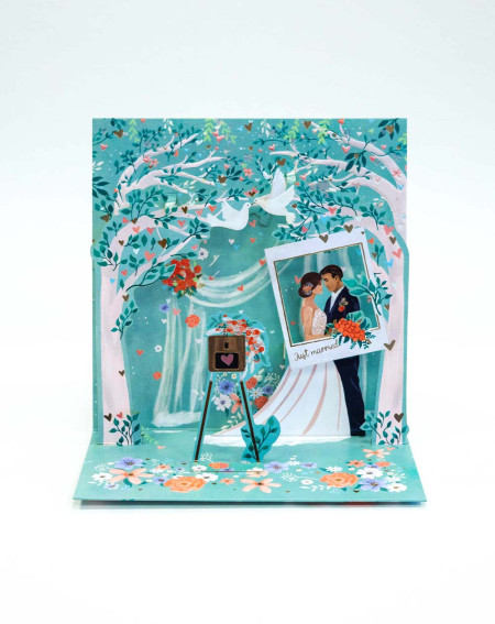 Card 3D Married couple - Wedding greeting cards - Agapics