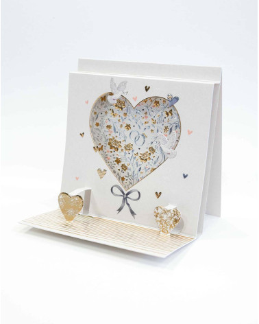 Card 3D Heart of love - Wedding greeting cards - Agapics