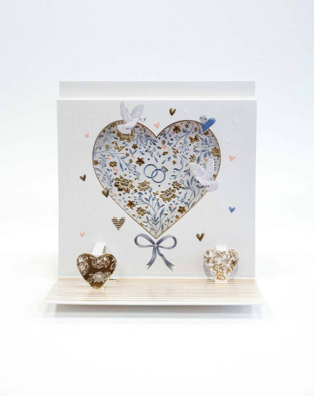 Card 3D Heart of love - Wedding greeting cards - Agapics