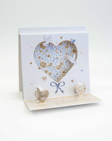 Card 3D Heart of love - Wedding greeting cards - Agapics